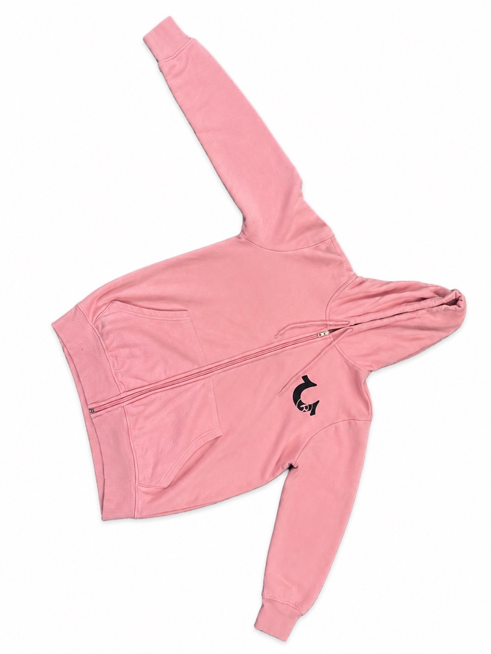 True Religion Coral Pink Hooded Zip Sweatshirt